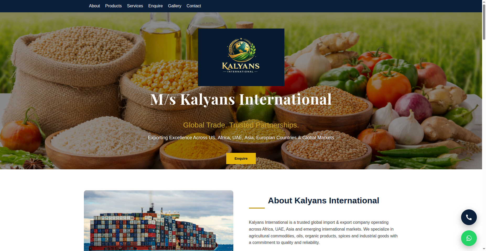 Export business containers and logistics